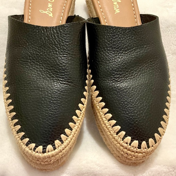 Sam Edelman Black Austin Espadrille Closed Toe Sandal Tumbled Leather 7.5M - Picture 3 of 14